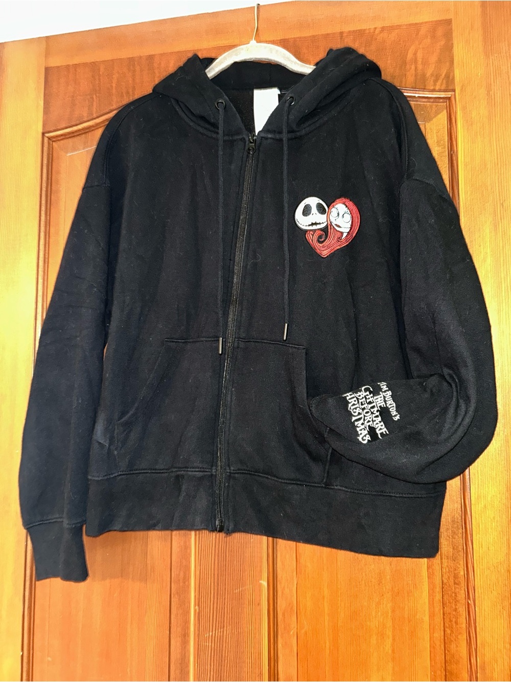 Disneyland Black Zip Hoodie Featuring Jack & Sally